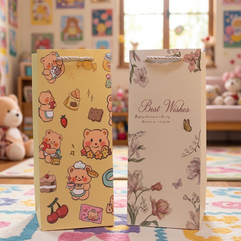 Graduation Gift for Teachers: Bear Gift Bag, Cup Packaging Bag, Rectangular Tote Bag, Thick and Sturdy Umbrella Gift Bag