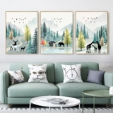 钻石画2020年新款满钻鹿三联画欧式手工5d点贴砖石水晶十字绣2019