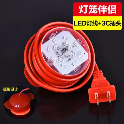 (3C certification)New Year Chinese red lantern LED light source power cord two-pin plug Palace lantern lantern accessories