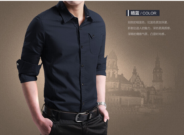 Mùa thu và mùa đông nam dài tay cộng với nhung dày áo ấm nam kinh doanh giản dị áo sơ mi dài tay cotton Quần áo nam mỏng áo sơ mi nam cao cấp