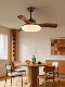 Vintage-Style Wood Grain Color Ceiling Fan Light for Living and Dining Room, Household High-Power Silent Fan Light, Bedroom Integrated Fan Lighting Fixture
