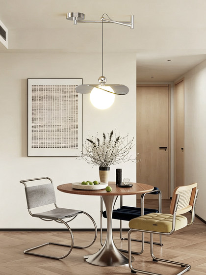 Italian-Style Swing-Arm Restaurant Pendant Light, Bauhaus Movable Dining Table Bar Lamp, Modern Minimalist High-End Ufo-Style Lighting