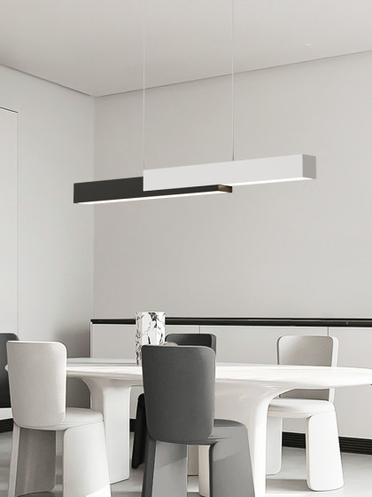 Modern Minimalist Restaurant Chandelier Full Spectrum Minimalist Linear Office Dining Table Dining Room Bar Zhongshan Lighting Fixtures