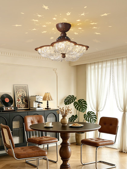 Bedroom Ceiling Light 2026 New Model Warm and Romantic Floral Main Bedroom Children's Room Sunset Starry Atmosphere Main Light