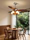 Medieval Style Restaurant Ceiling Fan Light, American Retro Wood Grain Color Fan Light, 2026 New Model, Integrated Fan Chandelier for Living Room