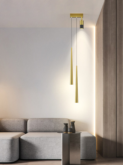 Bedroom Bedside Small Pendant Light with Spotlight, Modern Minimalist Light Luxury Single-Head Nordic Minimalist Bar Room Long-Line Pendant Light