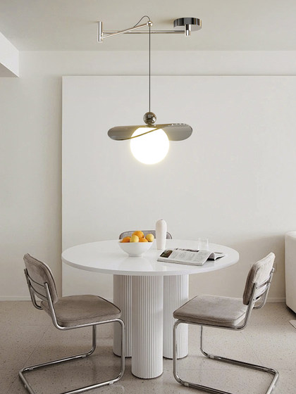 Italian-Style Swing-Arm Restaurant Pendant Light, Bauhaus Movable Dining Table Bar Lamp, Modern Minimalist High-End Ufo-Style Lighting