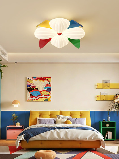 Memphis Children's Room Ceiling Lamp 2026 New Creative Dopamine Colorful Eye-Protection Lamp for Boys and Girls Bedroom