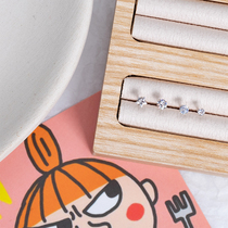 Raising ear stick ear stick raising ear hole Sterling Silver anti-inflammatory stick earrings anti-blocking anti-allergic Silver Needle New ear hole earrings