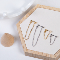 Ear bone chain single ear hole integrated ear bone nail stud ear chain integrated Diamond temperament pendant earring