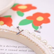South Korea New 925 pure white fungus bone nail rainbow color vertical bar screw earrings female sterling silver rhinestone zircon earrings