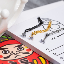 With ear bone chain stud metal ear chain long temperament Korean one-piece female rhinestone earrings ear bone nail