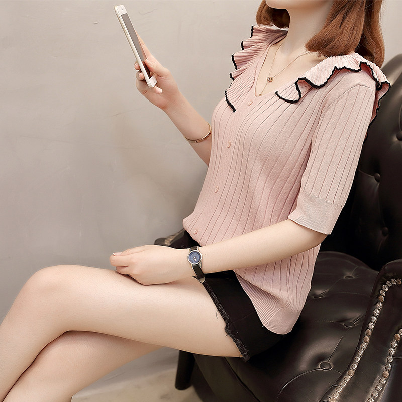 Weight plus female summer wear new wear wearing wearing wearing short sleeved sister wearing thin T-shirt