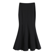 Sexy slit fishtail skirt for women 2023 spring and autumn new style high-waisted slimming hip-hugging temperament elastic a-line long skirt