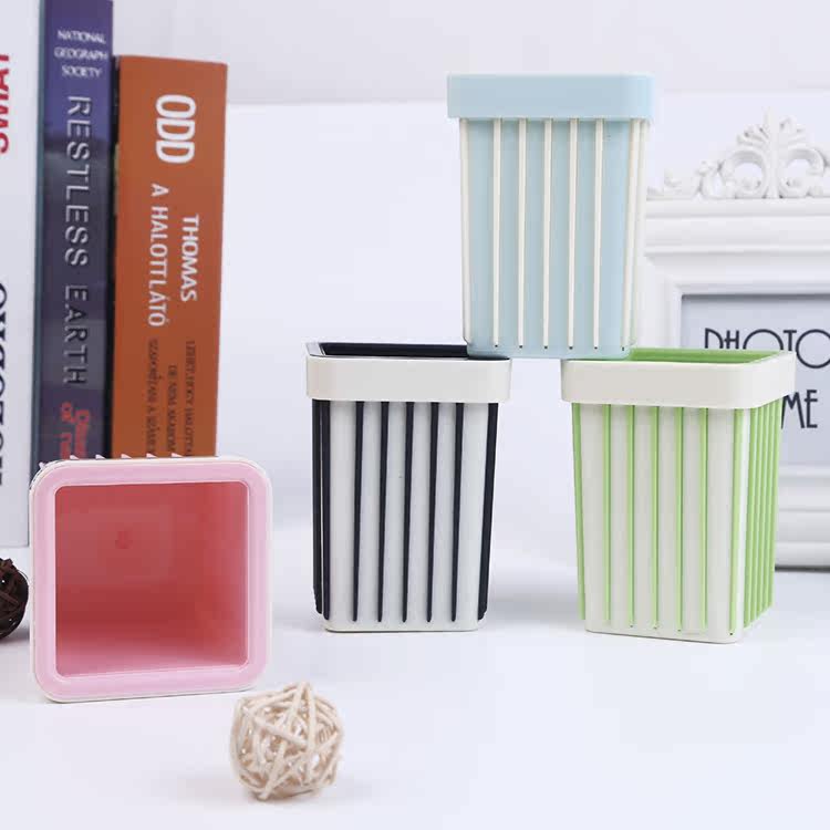 RMBtwo 6672 3 multifunction square round containing pen holder small fresh plastic containing barrel department store 20 up and down