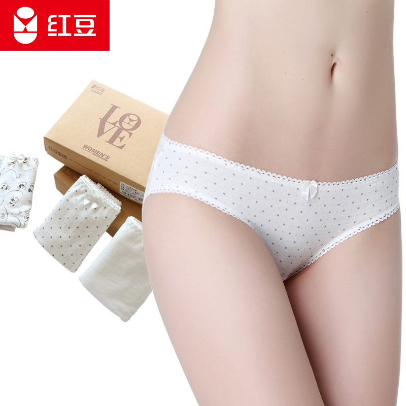 Red Bean Pants Woman Pure Cotton New Sexy Low Waist Fire Hot Ty Hip Triangle Pants Girl Full Cotton Cute Thin Panties Summer