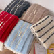 2025 new winter scarf for women, soft and waxy, high-end, wool striped knitted autumn and winter warm couple scarf