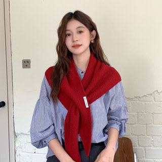 2025 New Large Triangle Scarf Shawl for Women, Autumn and Winter Fashion Versatile Warm Cross-Over Cape Warm Neck Scarf