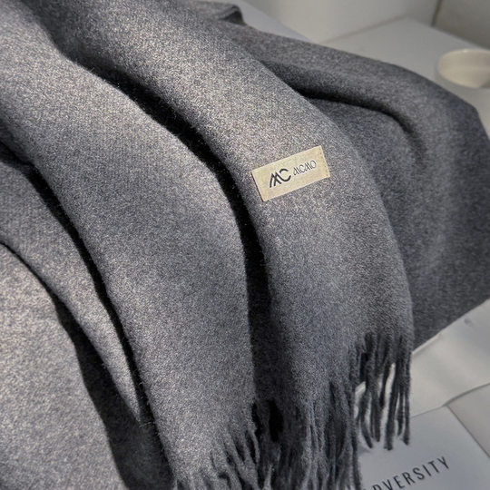 2025 New Chinese Red Solid Color Scarf for Women, Autumn and Winter Scarf and Shawl Dual-Use, Couple's Warm Tassel Scarf for Men