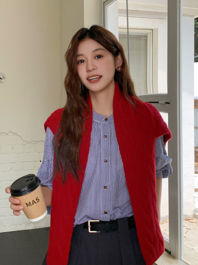 2025 New Knitted Twist Waistcoat Scarf Women's Autumn and Winter Korean Fashion Versatile Warm Scarf Trendy