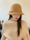 2024 New Hepburn Style Pure Wool Fisherman Hat for Women, Autumn and Winter Fashion British French Retro Hat