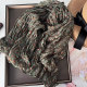 2024 Spring and Autumn New Fashion Floral Pleated Thin Scarf for Women, Ethnic Style Cotton and Linen Feel Silk Scarf, Neck Warmer for Mom