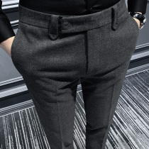 2022 new autumn winter men's suit pants Korean style casual pants slim fit winter pants men thick business