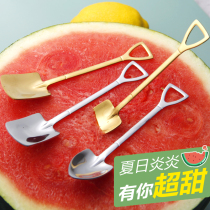  Nordic stainless steel spoon Creative shovel spoon Eating watermelon spoon Cute shovel shovel Fruit dessert ice cream shovel spoon