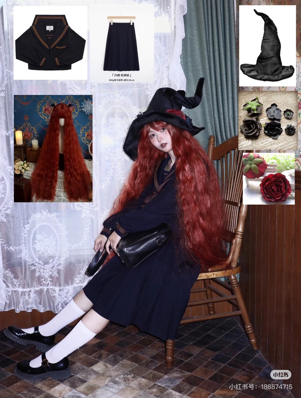 Corn Silk Synthetic Lolita Wig Orange Gold Female Cosplay Orange-Red Lolita Wool Curls