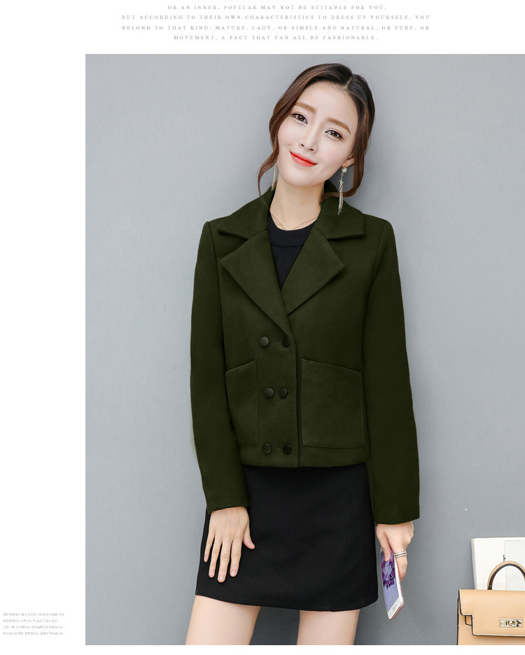 Suit cổ áo len ngắn nữ mùa xuân và mùa thu đôi ngực ngắn len nhỏ áo len dày nhỏ thơm áo dạ nữ đẹp