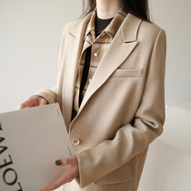 New autumn and winter woolen suit jacket female Korean version of British style thick small suit jacket design sense niche leisure