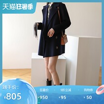 Double-sided wool coat wool blazer womens autumn and winter new Japanese medium long short small man D627