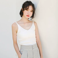 Camisole nữ 2018 mùa thu phiên bản Hàn Quốc của chic đơn giản tự nhiên tu luyện giảm béo áo cổ chữ V đan bên trong thời trang nữ