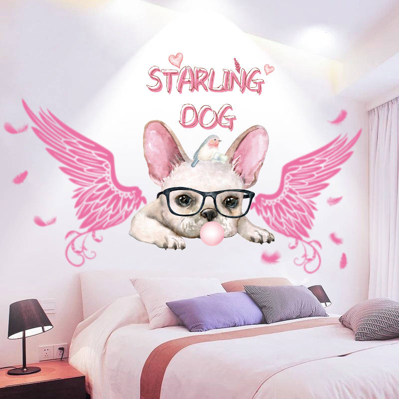 Pink Bagbrother Wall Sticker Bedroom Cozy Applid Headboard Background Wall Wallpaper Princess Room Decorated Wallpaper Self-Adhesive