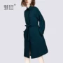 Bùa ngải 2019 mùa xuân mới áo gió thời trang châu Âu và Mỹ dài cổ áo POLO cổ áo thon gọn - Trench Coat áo khoác phao nữ