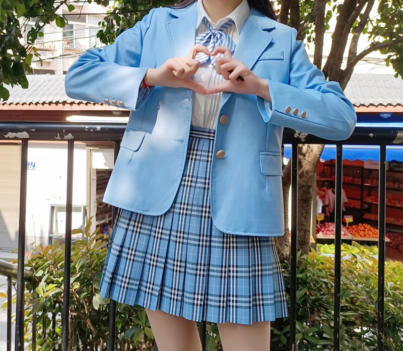 Energetic Youth Mizumi-Style Original Jk Suit Long-Sleeved Two-Button Pink School-Style Suit for Petite Figures