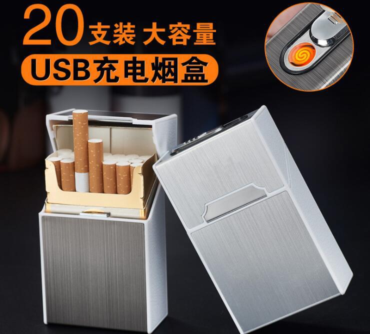 20 gậy nam hợp kim nhôm nhựa hộp thuốc lá thanh mảnh USB sạc nhẹ hộp thuốc lá chữ siêu mỏng - Bật lửa bật lửa dupont của pháp