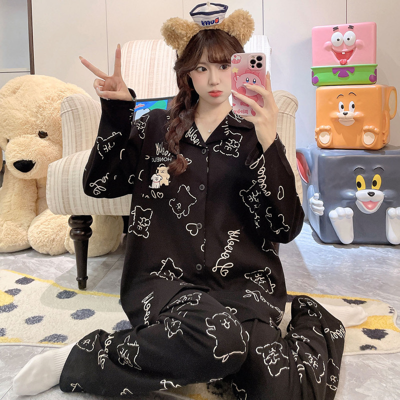 Plus Size, Can Be Worn Outside, Spring and Autumn Women's Home Wear Set, Pajamas, Pure Cotton Fabric, 100% Cotton, for Plus-Size Women 100kg Plus Size, Can Be Worn Outside, Spring and Autumn Women's Home Wear Set, Pajamas, Pure Cotton Fabric, 100% Cotton, for Plus-Size Women 100kg
