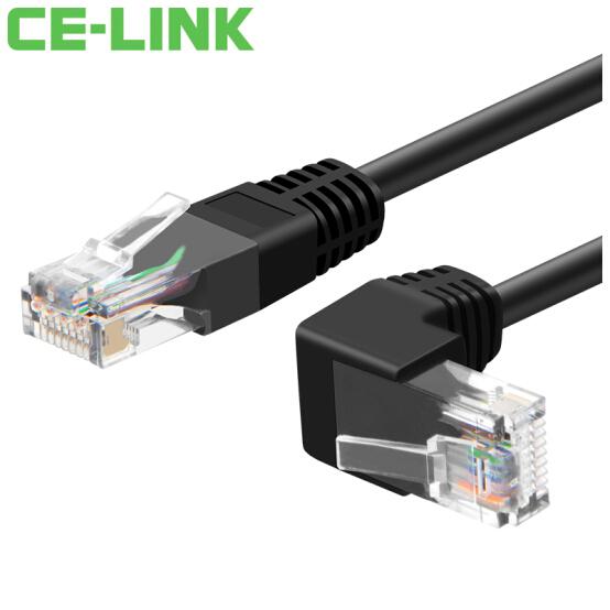 CE-LINK 1739 CAT6 Category 6 high-speed network line 2 meters right-angle head bend network line 90 degree elbow network