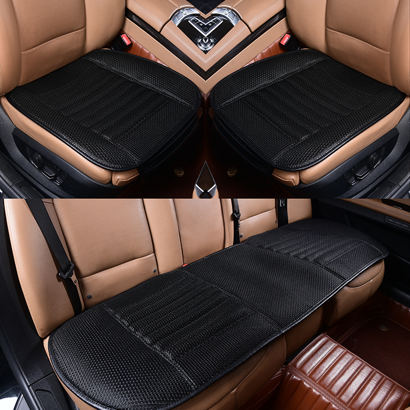 Bamboo charcoal car seat cushion ice silk summer breathable no backrest non-slip three-piece set four seasons universal car cushion rear seat cushion