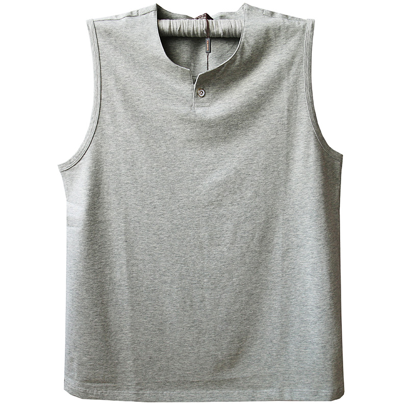 Mùa hè nam tay áo vest mồ hôi vest thể thao màu rắn cotton vest kích thước lớn lỏng lẻo thanh niên thoáng khí ao the thao