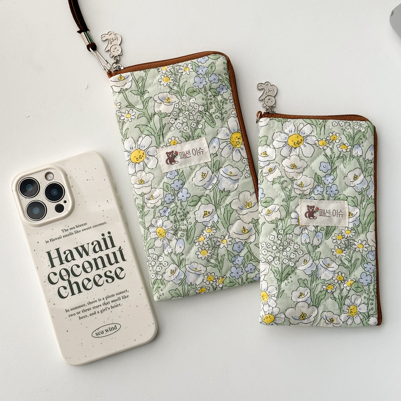 Extra Large 7inch Large-Screen Mobile Phone Bag with Zipper, Neck-Hanging Phone Pouch, Dust-Proof and Drop-Proof Protective Cover, Cotton Fabric