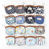 Маленькая небольшая сумка, ткань, кошелек, сумка через плечо для пожилых людей, квадратные монеты, цветочный принт, для среднего возраста