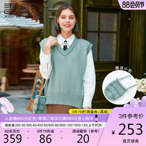 Xiangying knitted vest womens vest outer wear 2021 spring and autumn new loose top pullover v-neck sleeveless sweater