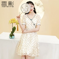 香影 Ципао, свежее платье, китайский стиль, коллекция 2022, V-образный вырез