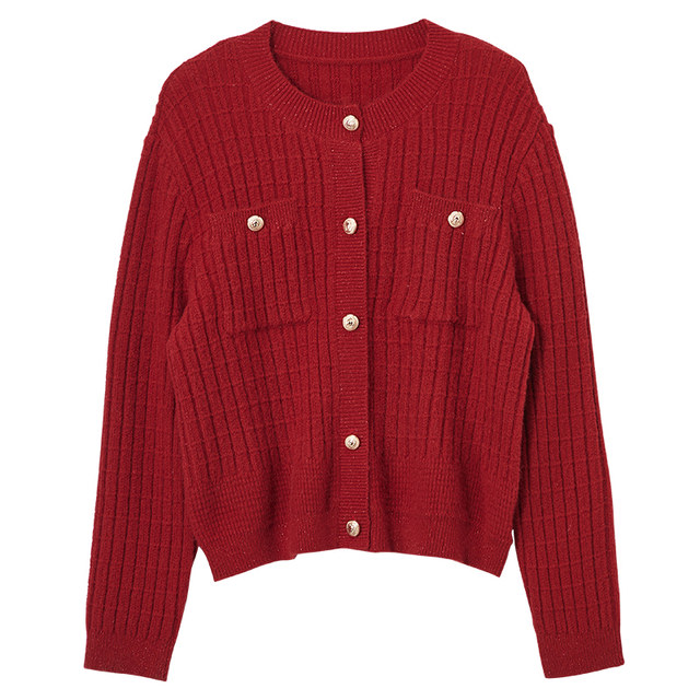 Xiangying 2023 spring and autumn new red natal year small fragrant wind sweater lazy loose sweater cardigan women