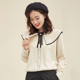 季候风 Зимний свитер, розовая трикотажная кукла с бантиком, городской стиль, кукольный воротник