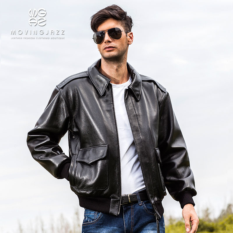 American-Style Large Size Vintage Air Force A2 Pilot Leather Jacket Genuine Leather Men's Top Layer Pure Cowhide Lapel Coat