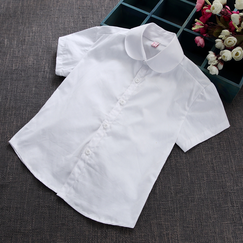 Mùa xuân và mùa thu cô gái thành lập trường tiểu học áo uniformperformance trường cô gái dài tay thời trang bông áo sơ mi trắng của trẻ em.