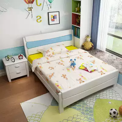 Solid wood bed 1 8 m double bed 1 5m Oak 1 35m adult 1 2 m bed modern minimalist economy master bedroom